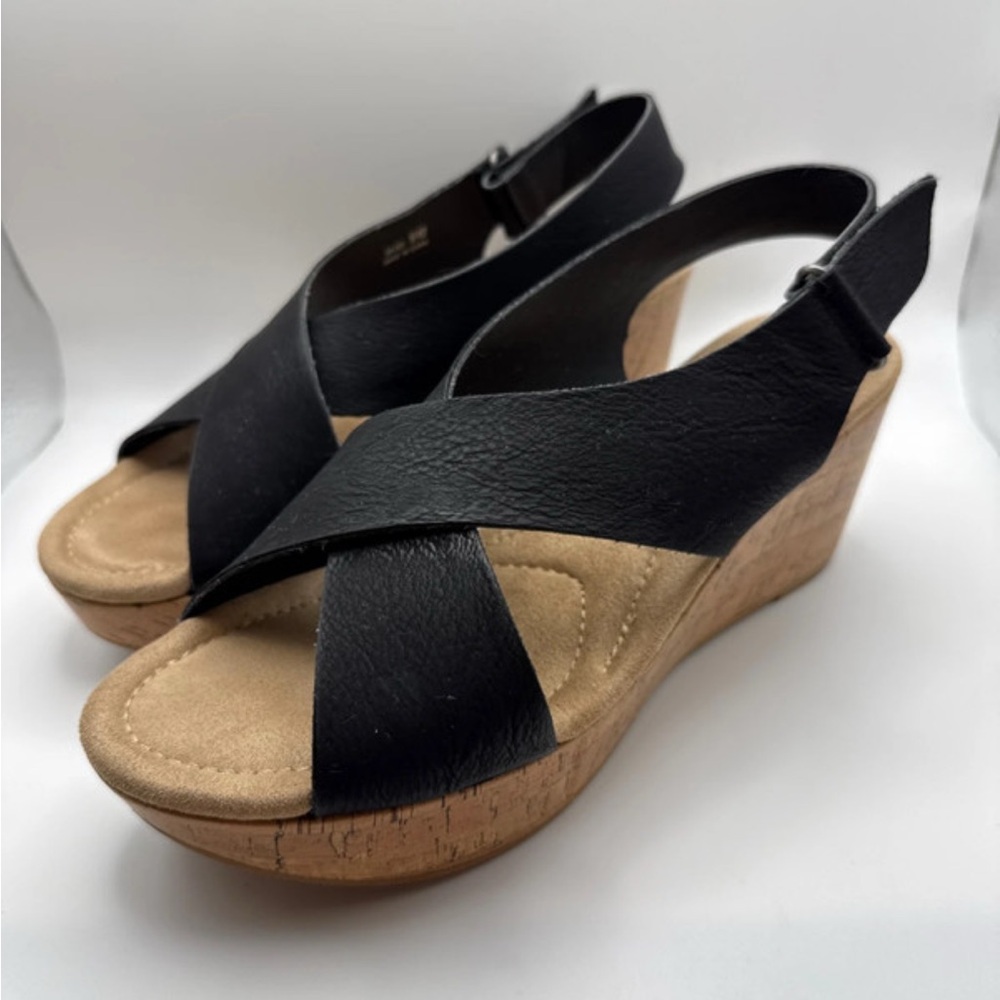 Chinese Laundry Cork Black Sandals 9